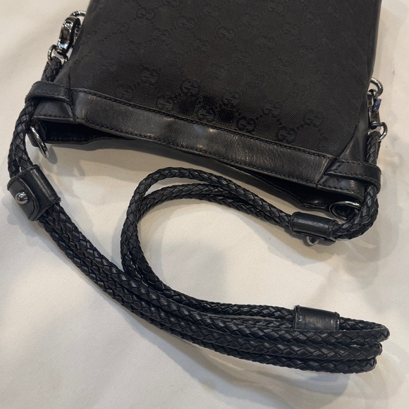 Authentic Gucci Black Embossed Shoulder Bag